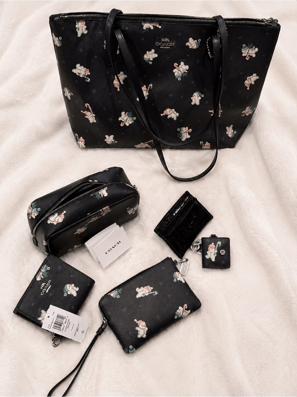 RARE Coach Holiday Snowman Collection COMPLETE 6Pc Set 🎄 Collector Bundle